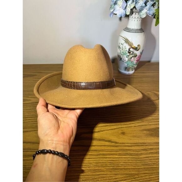Caramel Fedora | 100% WOOL | Liz Claiborne main image 4